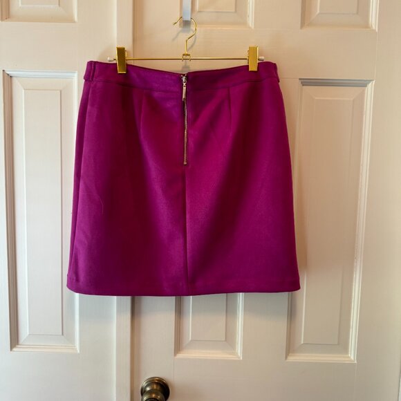 Skirt Suit Set Deep Fuchsia Suede Jacket & Skirt - Picture 9 of 10